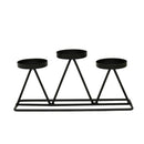 2 PCS Three-Head Candle Holders Metal Decorations Romantic Wedding Dining Table Decorations, Colour: Black