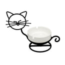 Iron Cat Ceramic Ashtray Restaurant Coffee Shop Bar Decoration, Colour: Black, Size: Small
