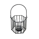 2 PCS Candle Holder Wind Lamp Iron Wine Cabinet Decoration, Colour: A Black