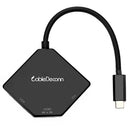 Cabledeconn F0102 3 in 1 Type-C to VGA / HDMI / DVI Adapter(Black)