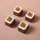 2 Set 4 in 1 Silent Wear-Resistant Chair Foot Protection Cover Furniture Table And Chair Floor Mats Squares (Coffee)