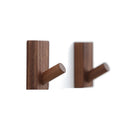 2 PCS Solid Wood Punch-Free Entrance Behind The Door On The Wall Sticky Hook Clothes Hook Black Walnut