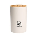 Bamboo Cover Knife Storage Rack Kitchen Multi-Function Rack Round (White)