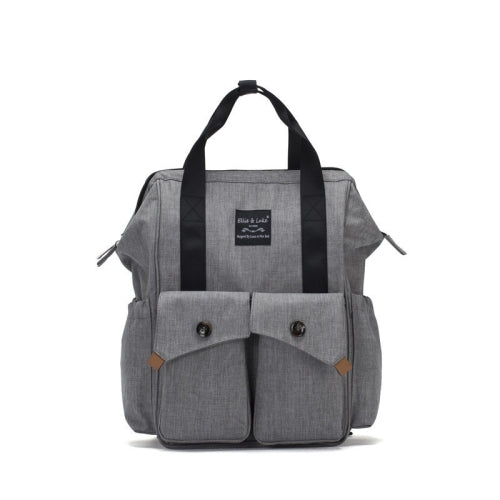 Multifunctional Large Capacity Double Shoulder Mother and Baby Bag(Gray)