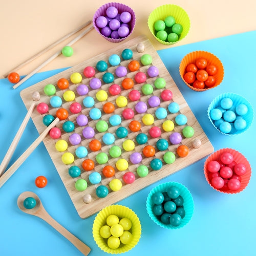 Colored Bead Flying Chess Wooden Children Board Game Educational Toy