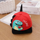 C0306 Spring Cartoon Dinosaur Pattern Baby Peaked Caps Infant Sunhat, Size: 48cm Adjustable(Red)