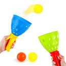 2 Sets Children Toy Throwing Ball Parent-Child Outdoor Bouncy Ball Game Kit, Random Color Delivery(4 Catapults + 8 Balls)
