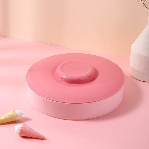 Plastic Fruit Tray With Lid Living Room Household Dried Fruit Box, Specification: One Layer (Pink&Red)