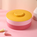 Plastic Fruit Tray With Lid Living Room Household Dried Fruit Box, Specification: Two Layer (Red Pink&Yellow)