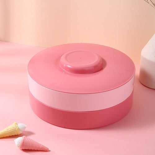 Plastic Fruit Tray With Lid Living Room Household Dried Fruit Box, Specification: Two Layer (Pink&Red)