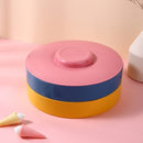 Plastic Fruit Tray With Lid Living Room Household Dried Fruit Box, Specification: Two Layer (Red Yellow&Blue)