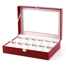 12 Bits Crocodile Pattern PU Leather Watch Box Jewelry Storage Box