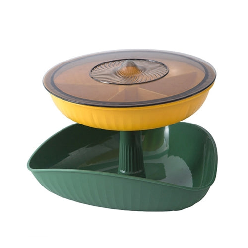 Snacks Dried Fruit Plate Multilayer Superimposed Fruit Plate Candy Plate, Specification: Double Layer 1 (Tea Green)