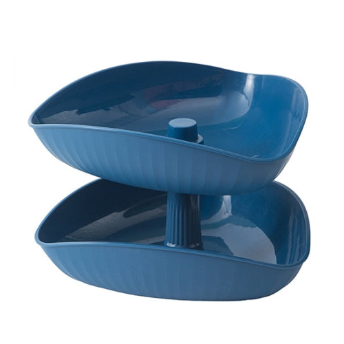 Snacks Dried Fruit Plate Multilayer Superimposed Fruit Plate Candy Plate, Specification: Double Layer 2(Royal Blue)
