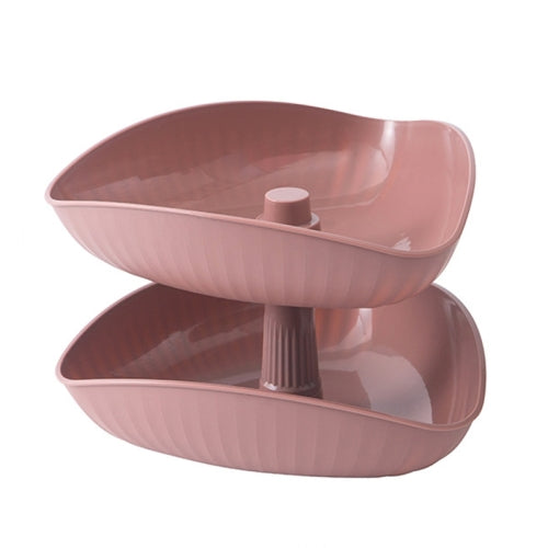 Snacks Dried Fruit Plate Multilayer Superimposed Fruit Plate Candy Plate, Specification: Double Layer 2 (Bean Pink)