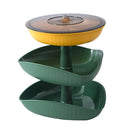 Snacks Dried Fruit Plate Multilayer Superimposed Fruit Plate Candy Plate, Specification: Three-layer (Tea green)