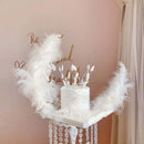 Feather Moon Ship Cake Decoration Valentine Day Present, Size: Moon Boat-Feather