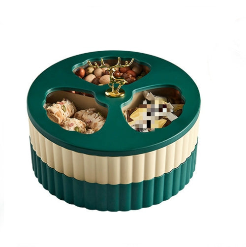 Home Living Room Candy Tray Creative Light Luxury Divided Grid Dried Fruit Tray,Style: 2 Layers (Beige+Green)