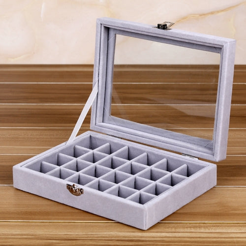 Multifunctional Flannel Jewelry Box Jewelry Storage Display Packaging Box(Grey 02)