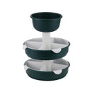 Hot Pot Platter Rotating Sub-Divided Drain Basket Fruit And Vegetable Cleaning Basket,Style: Three-layer (Mint Green)