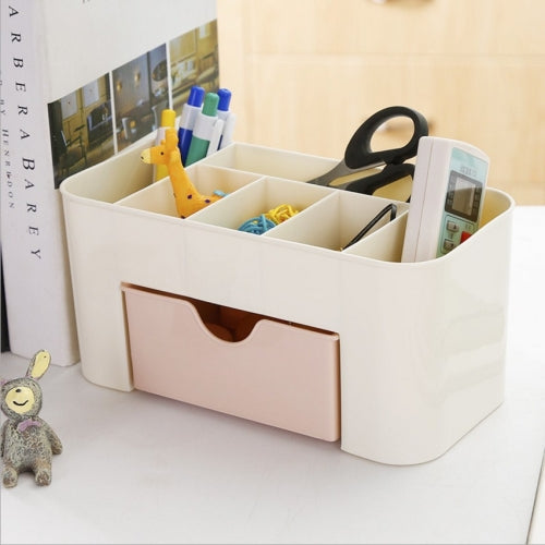 8 PCS Jewelry And Cosmetics Storage Box Drawer Type Plastic Desktop Rack(Pink)