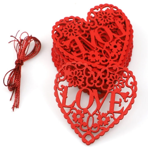 2 Packs Valentines Day Wedding Supplies Hollow Love Decoration Small Pendant JM01767