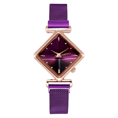 2 PCS Ladies Diamond Dial Quartz Watch, Colour: Purple