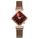 2 PCS Ladies Diamond Dial Quartz Watch, Colour: Brown