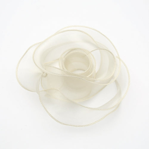2 PCS Fishtail Yarn Ribbon Flower Packaging Material Snow Yarn Ribbon(Shell Beige)