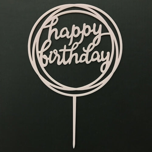 10 PCS Acrylic Birthday Cake Insert Card Manufacturer New Birthday Holiday Cake Insert Card Net Celebrity Baking Decoration Plug-In(039 Light Pink )