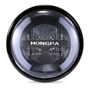HONGPA Motorcycle Retro Headlights Modified Parts LED General Metal Headlights(Bright Black)