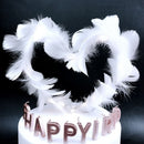 5 PCS Variety Of Feather Cake Dessert Decoration White