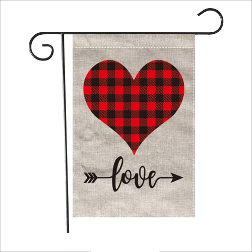2 PCS Valentine Day Garden Flag Festive Atmosphere Garden Banner(QR003)