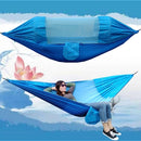 Outdoor Camping Mosquito-Proof Shade Hammock Parachute Cloth Printed Mosquito Net Hammock, Size: 275X145cm(Blue Raindrops)