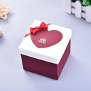 6 PCS Paper Valentine Day Gift Box With Bow, Specification: 10x10x10cm(Wine Red)