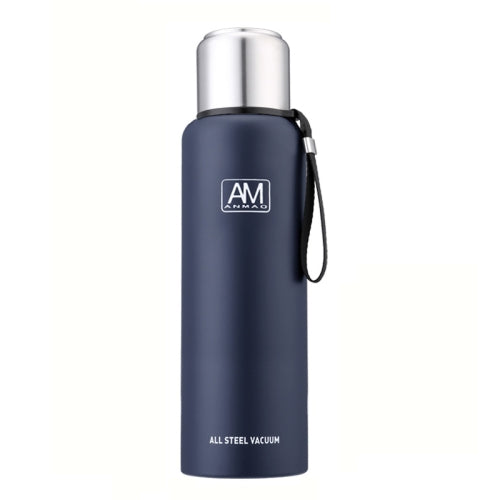 304 Stainless Steel Insulated Mug Large Capacity Sports Water Cup Outdoor Travel Pot, Capacity: 1000ml(Dark Blue)