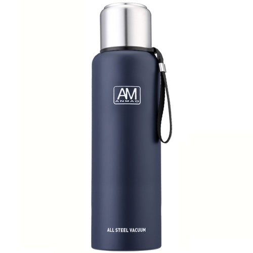 304 Stainless Steel Insulated Mug Large Capacity Sports Water Cup Outdoor Travel Pot, Capacity: 1500ml(Dark Blue)
