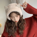 Cat Ear Shape Earmuffs Female Autumn and Winter Warm Ear Cover, Size: One Size(Beige)
