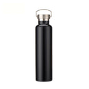 304 Vacuum Stainless Steel Vacuum Flask Double-Layer Large-Capacity Outdoor Water Bottle Mountaineering Sports Bottle, Capacity: 600ml(Black)