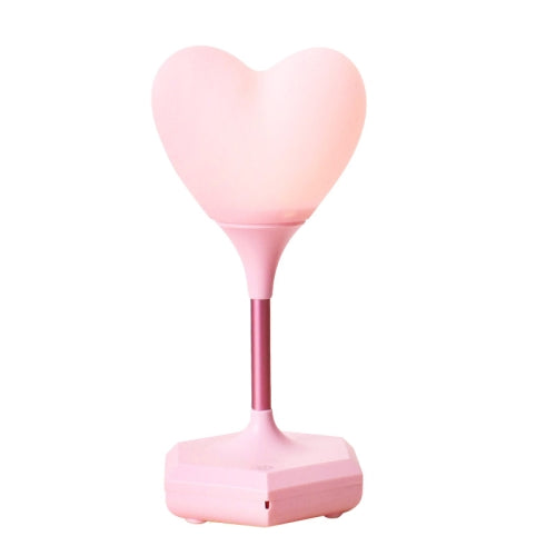 LED Heart-Shaped USB Rechargeable Night Light Three-Speed Remote Control Dimming Silicone Light, Style: 8005 Pink