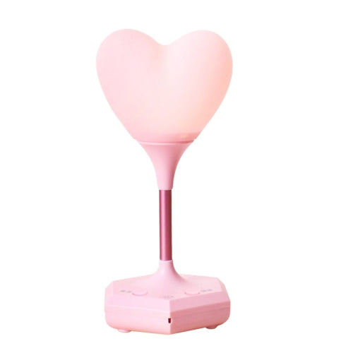 LED Heart-Shaped USB Rechargeable Night Light Three-Speed Remote Control Dimming Silicone Light, Style: 8006 Pink(Recording Version)