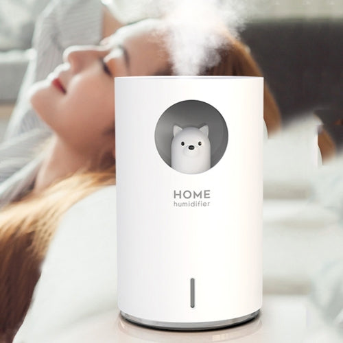 K9 Humidifier Colorful Night Light Home Large Capacity USB Office Aromatherapy Machine Atomizer(Polar Bear White)