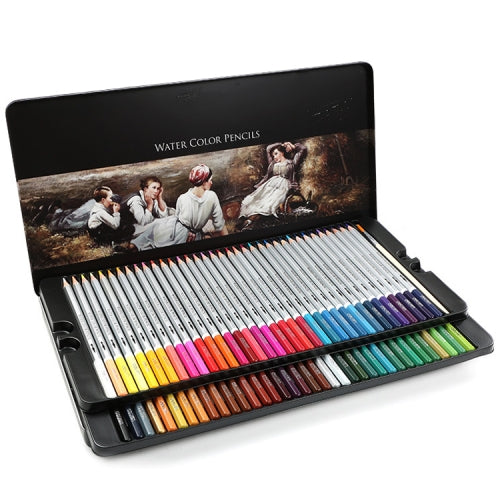 Deli Water-Soluble Colored Pencils 24 Colors 36 Colors 48 Colors 72 Color Pens Coloring Painting Pens, Lead color: 72 Colors (Iron Box)