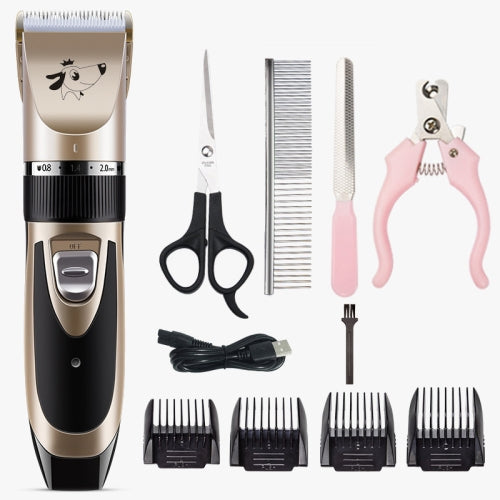 Pet Hair Remover Electric Shaving Haircut Set, Specification: Gold+4 PCS/Set