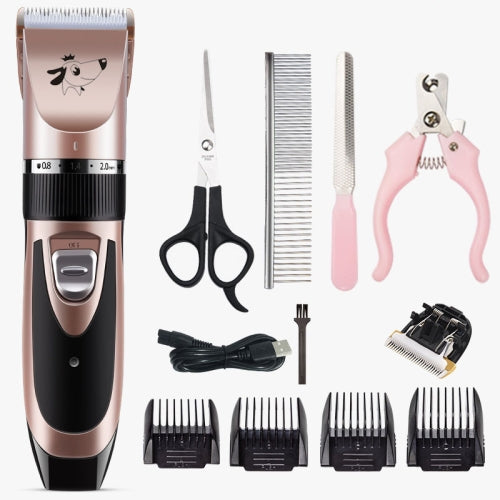 Pet Hair Remover Electric Shaving Haircut Set, Specification: Rose Gold+PCS/Set+Cutter Head