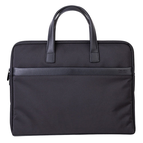 Deli 63751 Front And Rear Double Pockets Multi-Layer Briefcases Handheld Meeting Bag(Black)