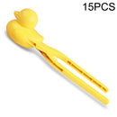 15 PCS Children Winter Outdoor Snowball Clip Toy Parent-Child Snowball Fight Mold, Style: Yellow Mini Duck