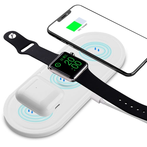 KT-W50A8 3 in 1 10W Multi-Function Bracket Wireless Charger for iPhones / iWatch / AirPods