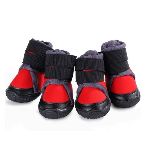 Pet Shoes Small Medium & Large Dogs Outdoor Sports Climbing Non-Slip Shoes, Size: 80(Red)