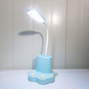 HK3321 2 PCS Multifunctional USB Pen Holder Table Lamp LED Eye Protection Bedside Reading Lamp(Blue)